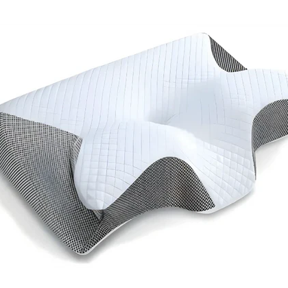 Orthopedic Memory Foam Neck Pillow with Contoured Support and Washable Cover