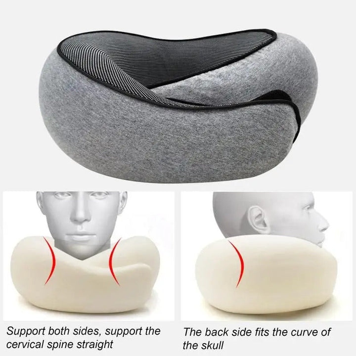 Ergonomic Travel Neck Pillow – Memory Foam Support for Airplane &amp; Car