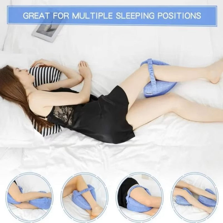 Knee Pillow with Memory Foam and Elastic Strap, Hollow Center Ventilation