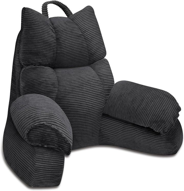 Cozy Reading Pillow with High Arm Rests &amp; Supportive Memory Foam | Perfect Back Support for Relaxing, Reading &amp; Gaming in Bed