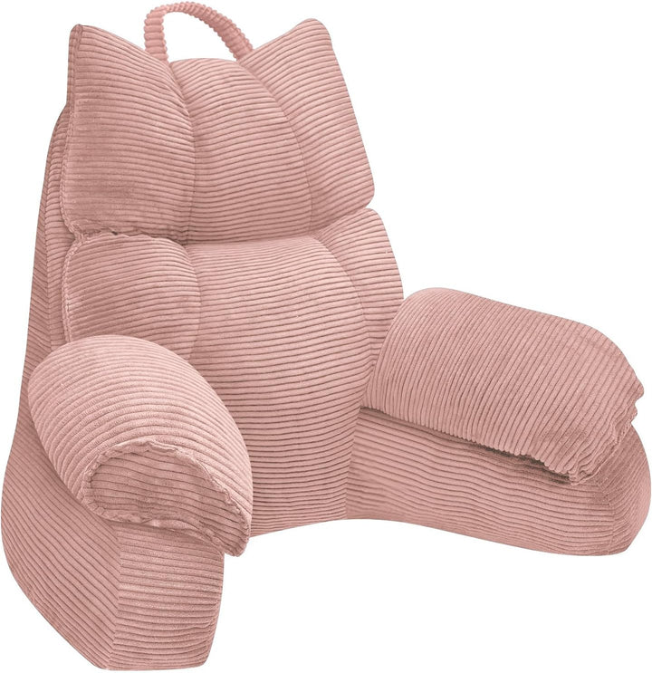 Cozy Reading Pillow with High Arm Rests &amp; Supportive Memory Foam | Perfect Back Support for Relaxing, Reading &amp; Gaming in Bed