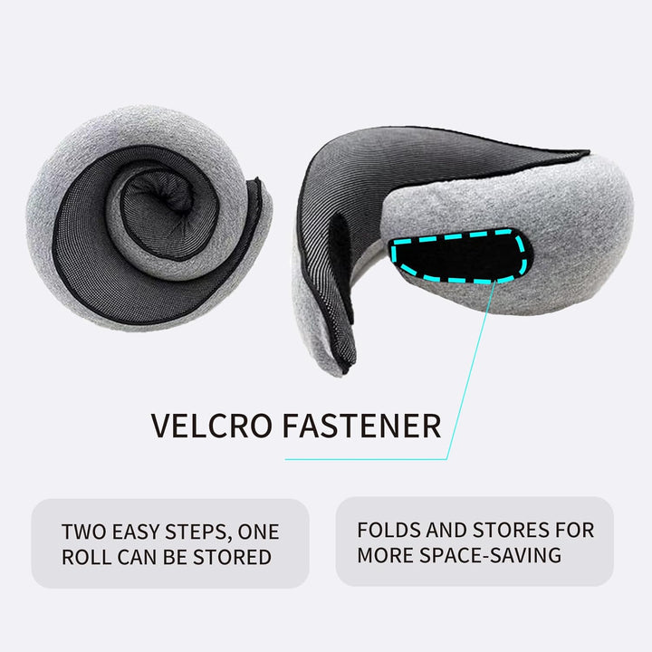 Ergonomic Travel Neck Pillow – Memory Foam Support for Airplane &amp; Car