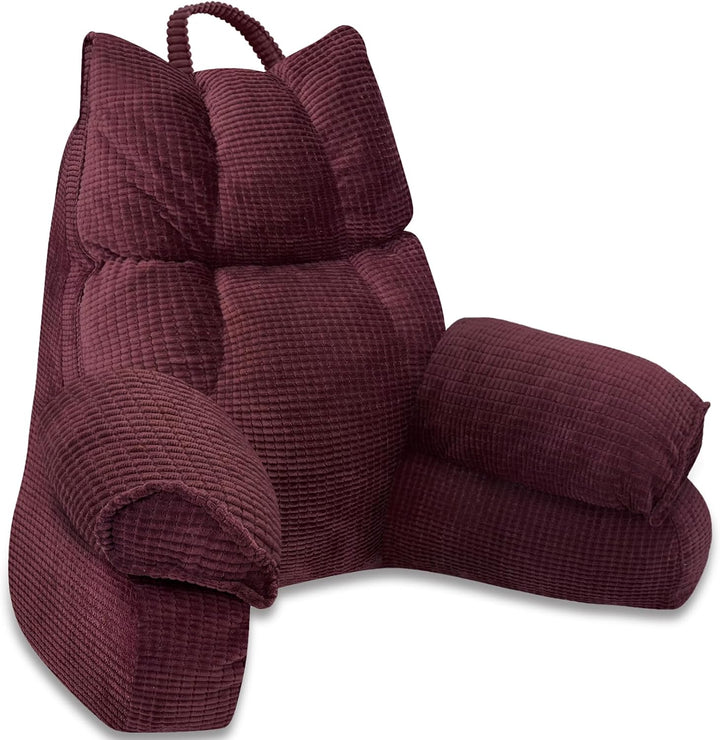 Cozy Reading Pillow with High Arm Rests &amp; Supportive Memory Foam | Perfect Back Support for Relaxing, Reading &amp; Gaming in Bed
