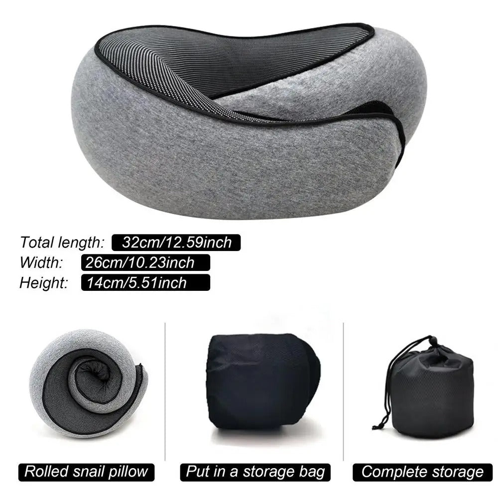 Ergonomic Travel Neck Pillow – Memory Foam Support for Airplane &amp; Car