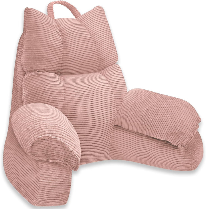 Cozy Reading Pillow with High Arm Rests &amp; Supportive Memory Foam | Perfect Back Support for Relaxing, Reading &amp; Gaming in Bed