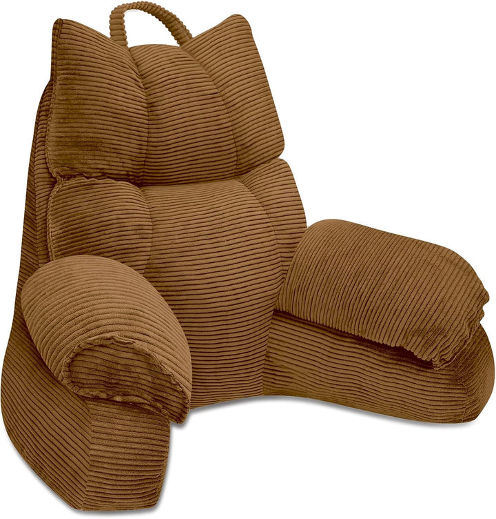 Cozy Reading Pillow with High Arm Rests &amp; Supportive Memory Foam | Perfect Back Support for Relaxing, Reading &amp; Gaming in Bed