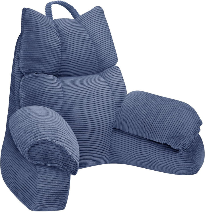 Cozy Reading Pillow with High Arm Rests &amp; Supportive Memory Foam | Perfect Back Support for Relaxing, Reading &amp; Gaming in Bed