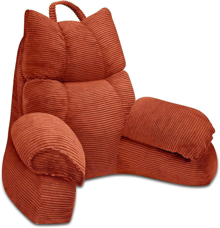 Cozy Reading Pillow with High Arm Rests &amp; Supportive Memory Foam | Perfect Back Support for Relaxing, Reading &amp; Gaming in Bed
