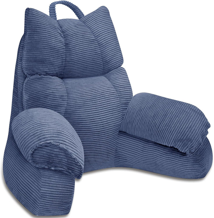 Cozy Reading Pillow with High Arm Rests &amp; Supportive Memory Foam | Perfect Back Support for Relaxing, Reading &amp; Gaming in Bed