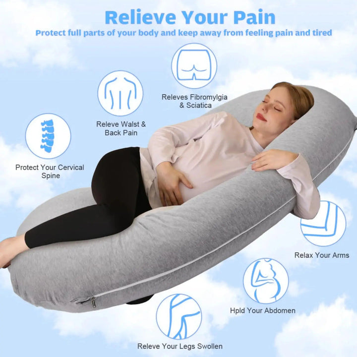 Vepine C-Shaped Support Pillow | Soft Contoured Design for Full-Body Relaxation