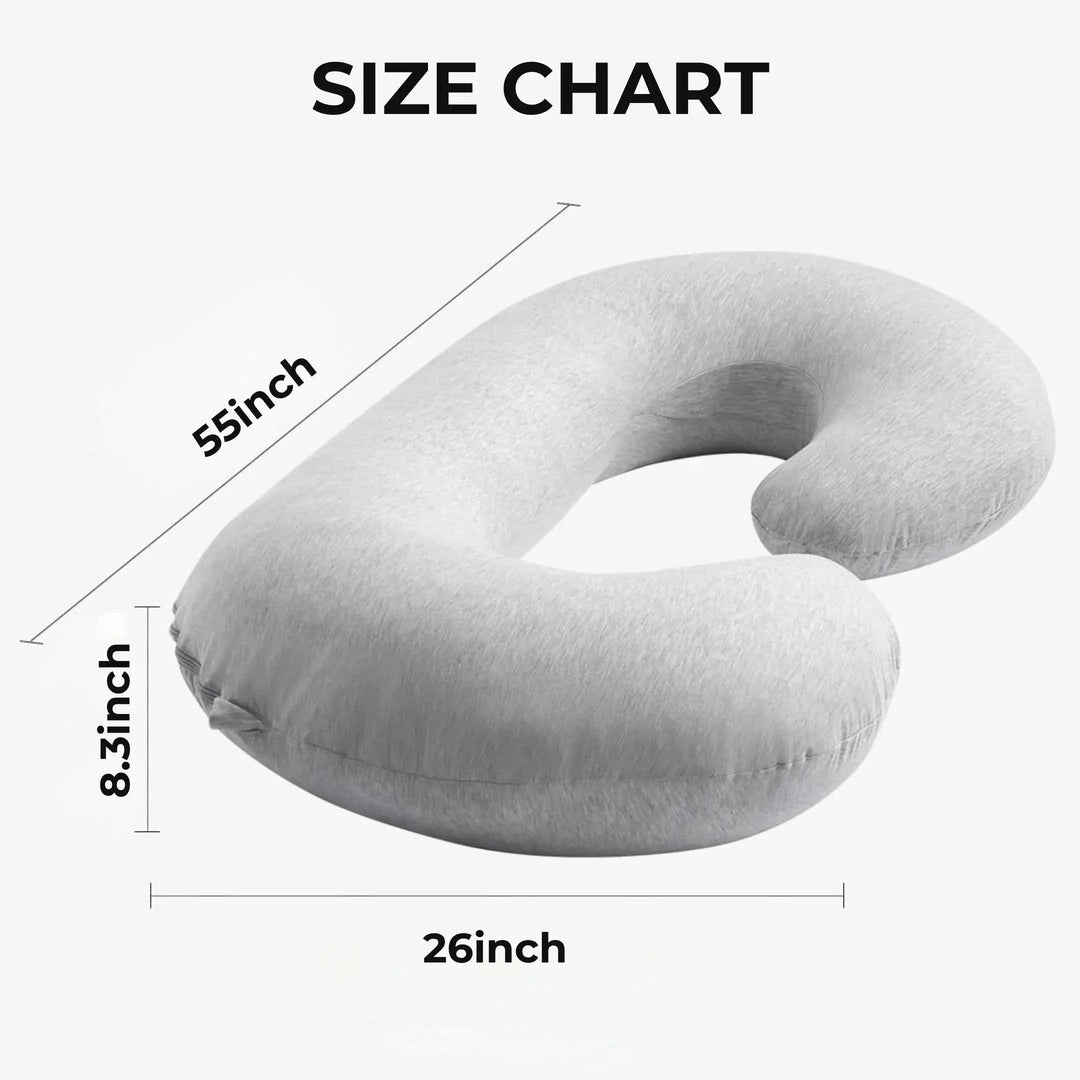 Vepine C-Shaped Support Pillow | Soft Contoured Design for Full-Body Relaxation