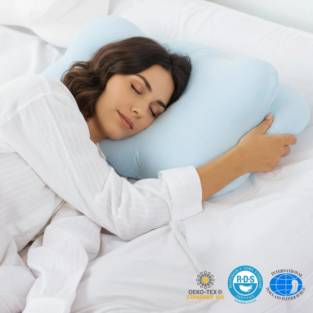 Vepine Cloud Alignment Pillow | Adjustable Fill &amp; Dual Height Design for Personalized Sleep Comfort