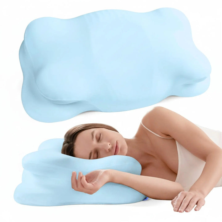 Vepine Cloud Alignment Pillow | Adjustable Fill &amp; Dual Height Design for Personalized Sleep Comfort