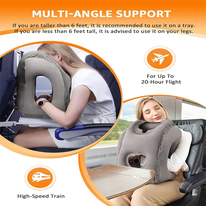 ComfortRest | Ergonomic Travel Pillow for Neck &amp; Head with 45° Angle Support | Compact Design for Ultimate Comfort