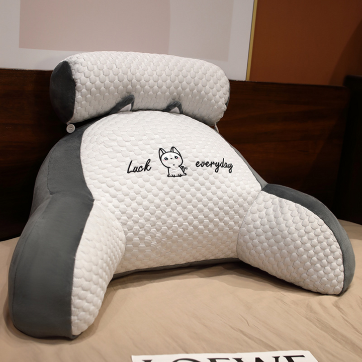 Vepine Comfort Haven | Large Memory Foam Reading Pillow with Arm Support | Ergonomic Backrest for Relaxation and Posture Improvement