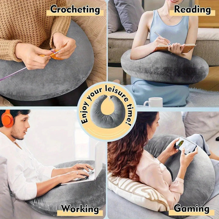Vepine Comfort Haven | Reading Pillow with Arms for Ultimate Relaxation | U-Shape Design for Reading and Crafting