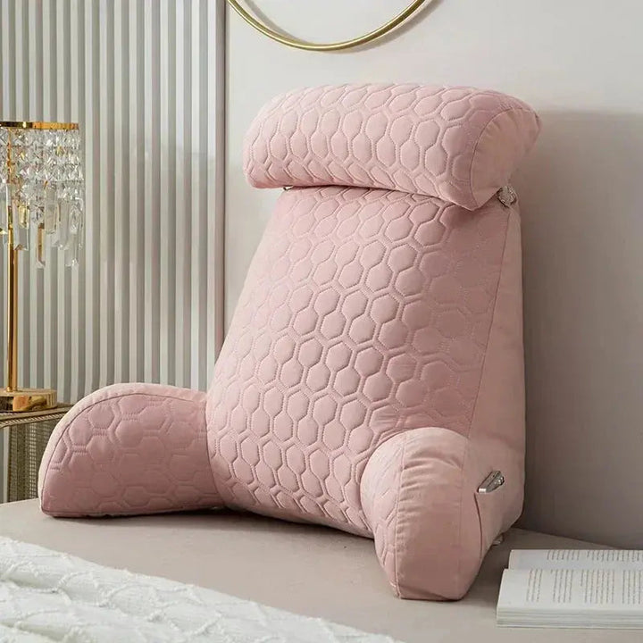 Vepine Cozy Lounge | Reading Pillow for Bed with Side Pockets &amp; Washable Cover | Comfortable Backrest Pillow for Relaxation