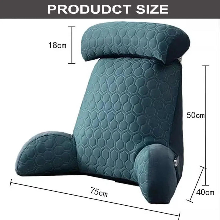 Vepine Cozy Lounge | Reading Pillow for Bed with Side Pockets &amp; Washable Cover | Comfortable Backrest Pillow for Relaxation