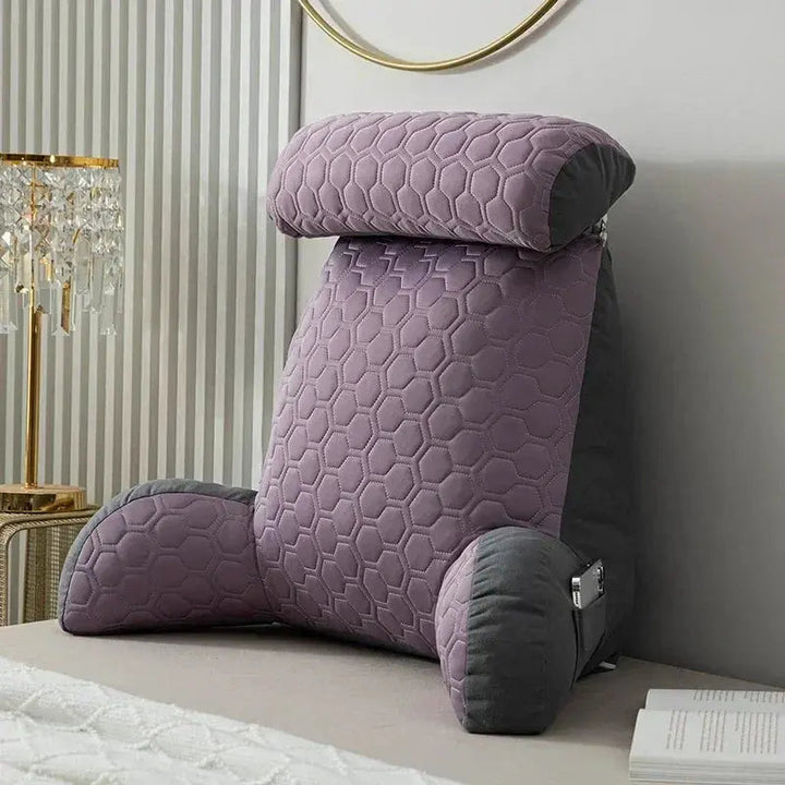 Vepine Cozy Lounge | Reading Pillow for Bed with Side Pockets &amp; Washable Cover | Comfortable Backrest Pillow for Relaxation