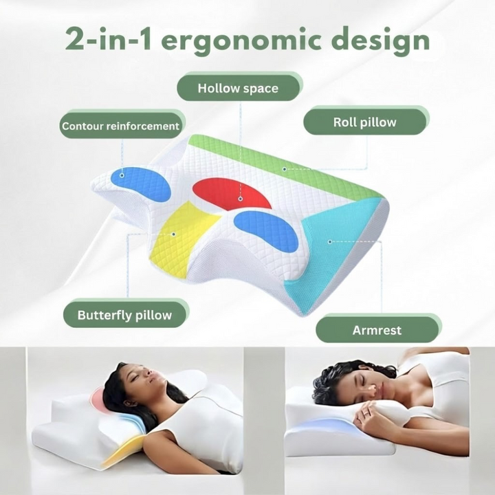 Ergonomic Memory Foam Pillow with Contoured Support Design