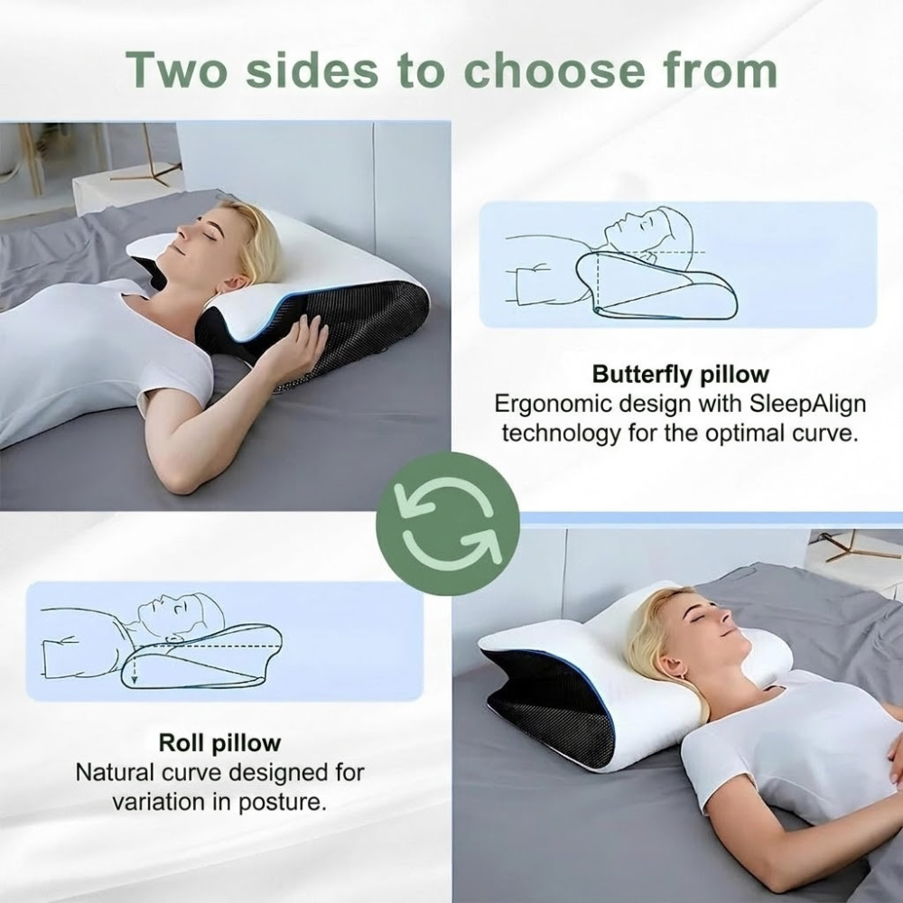 Ergonomic Memory Foam Pillow with Contoured Support Design