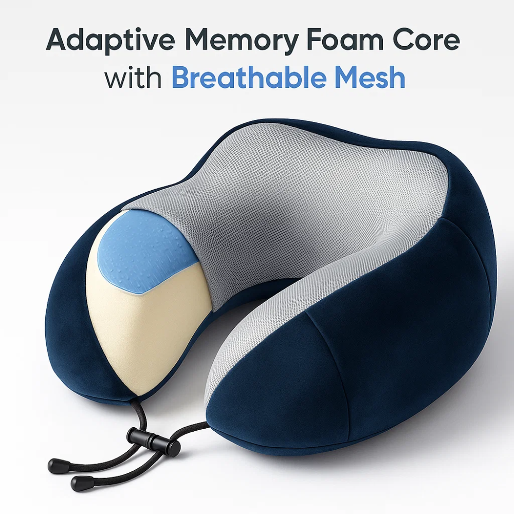 AirRest Memory Foam Travel Pillow