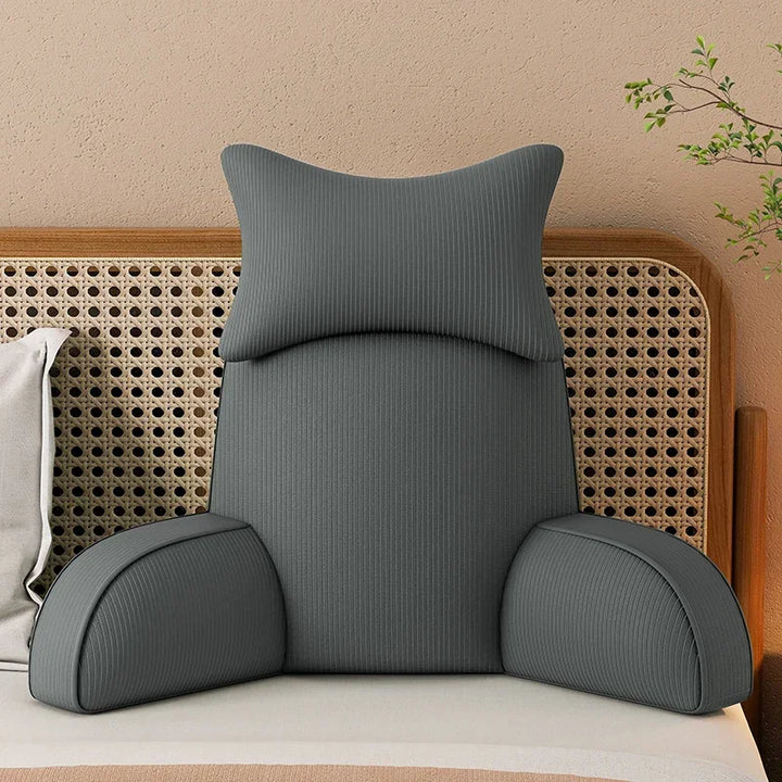 Luxury Corduroy Backrest Pillow With Arms &amp; Removable Headrest