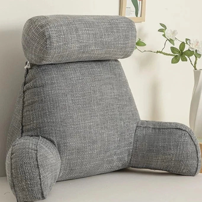 Deluxe Backrest Pillow With Arms &amp; Adjustable Headrest