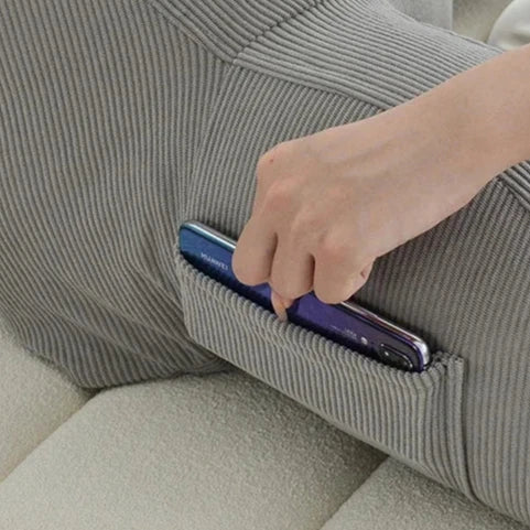 Luxury Corduroy Backrest Pillow With Arms &amp; Removable Headrest