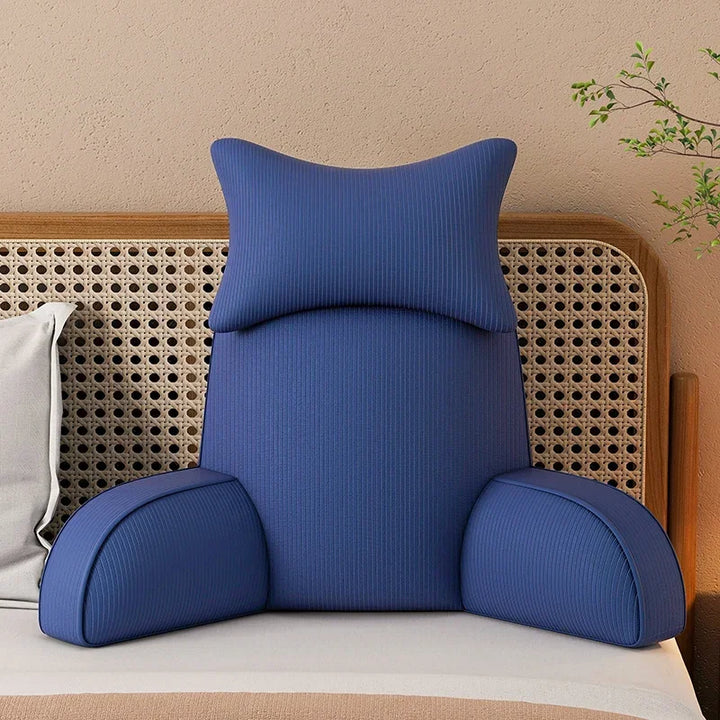 Luxury Corduroy Backrest Pillow With Arms &amp; Removable Headrest