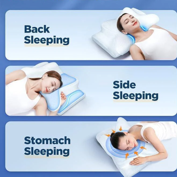 Sisica | Ergonomic Pillow for Neck Comfort &amp; Snore Reduction | White