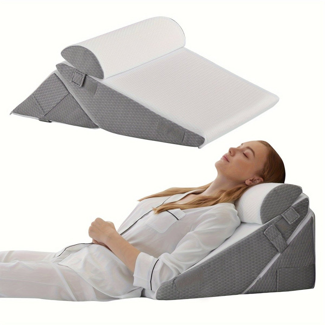 COMFORTRISE Memory Foam Wedge Pillow for Back and Leg Relief