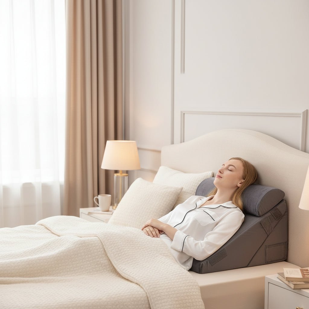 COMFORTRISE Memory Foam Wedge Pillow for Back and Leg Relief