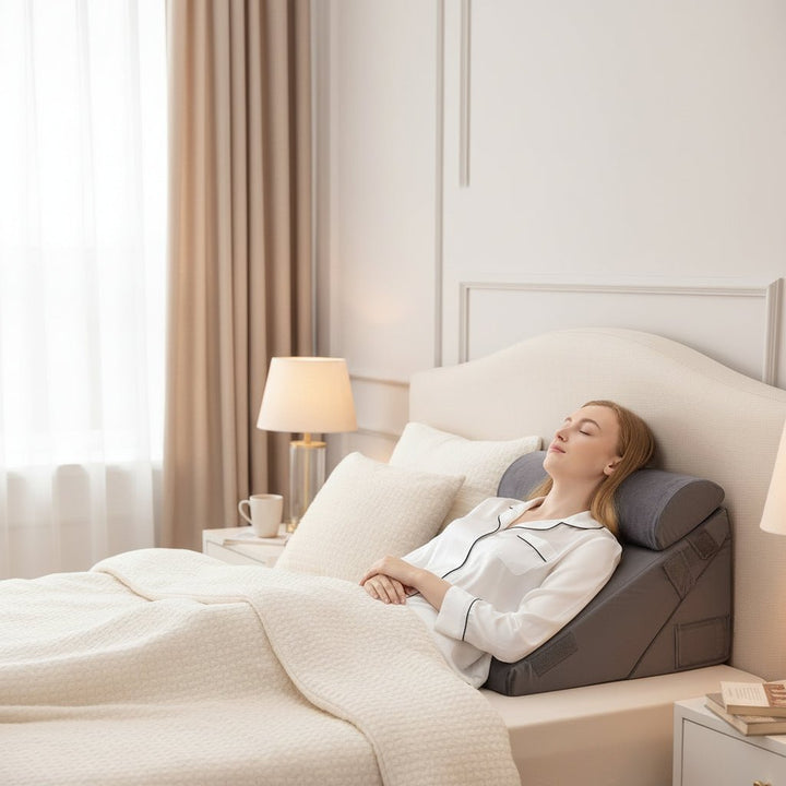 COMFORTRISE Memory Foam Wedge Pillow for Back and Leg Relief