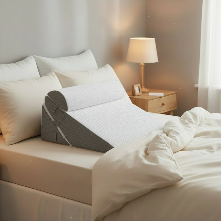 COMFORTRISE Memory Foam Wedge Pillow for Back and Leg Relief