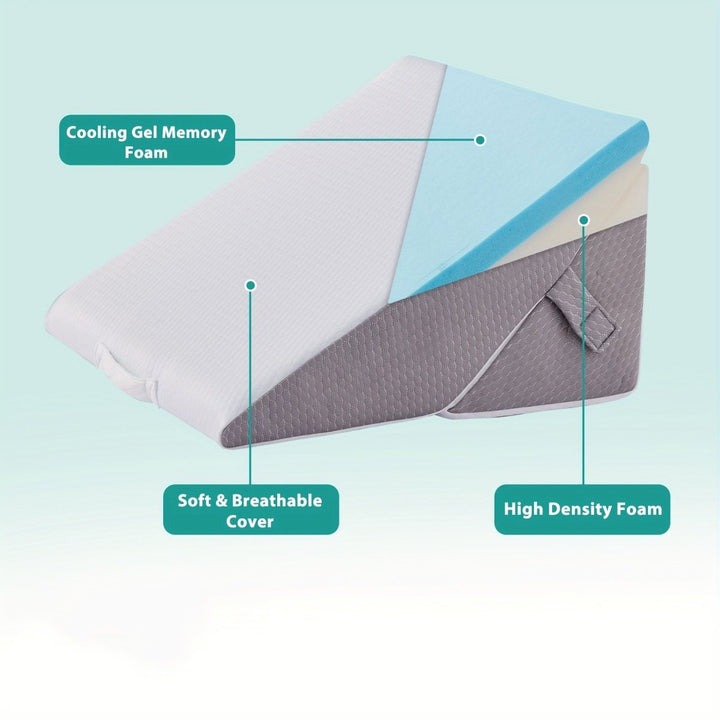 COMFORTRISE Memory Foam Wedge Pillow for Back and Leg Relief