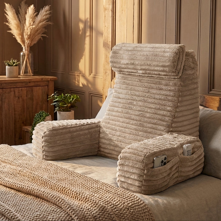 Luxury Backrest Pillow With Arms &amp; Adjustable Headrest