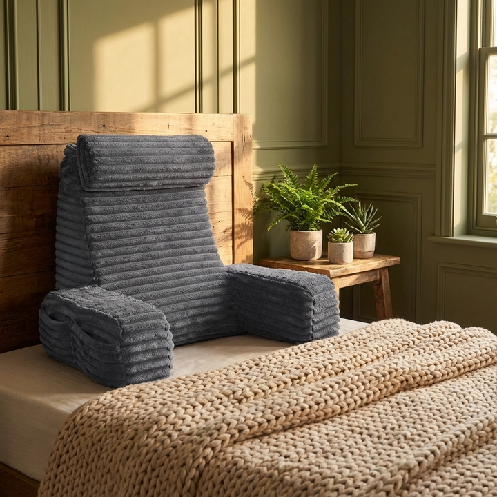 Luxury Backrest Pillow With Arms &amp; Adjustable Headrest