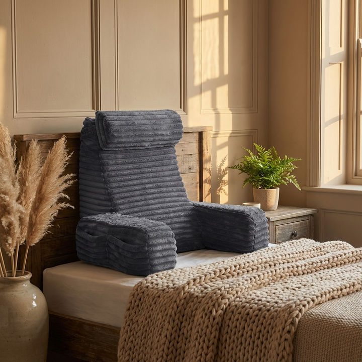 Luxury Backrest Pillow With Arms &amp; Adjustable Headrest