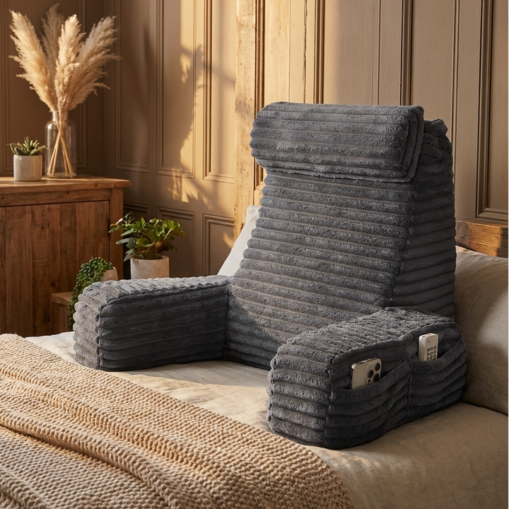 Luxury Backrest Pillow With Arms &amp; Adjustable Headrest