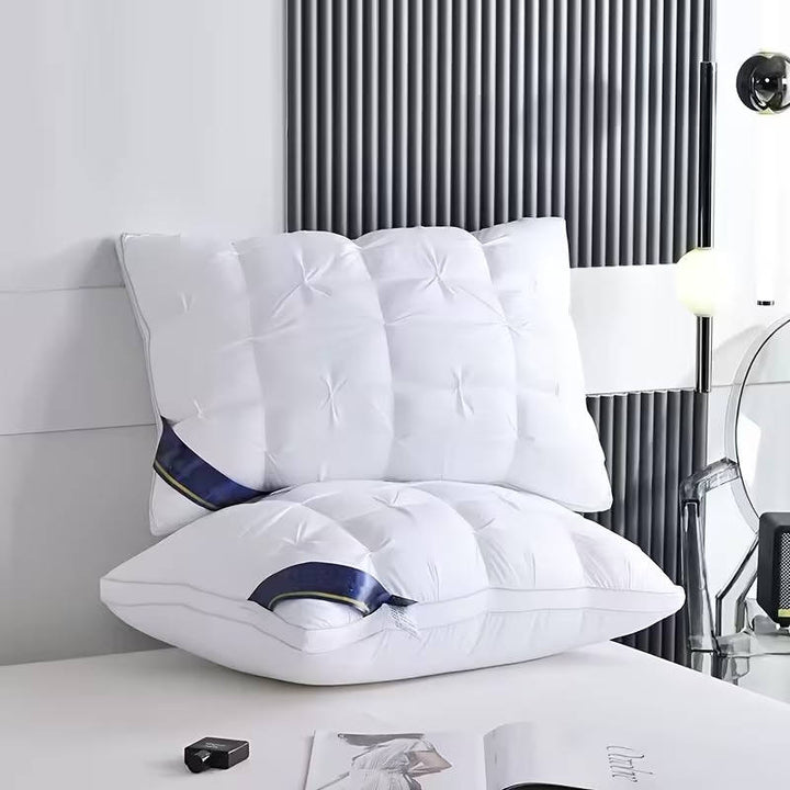 Soft Quilted Bed Pillows Microfiber Fill for Side Sleepers, 2 Pack