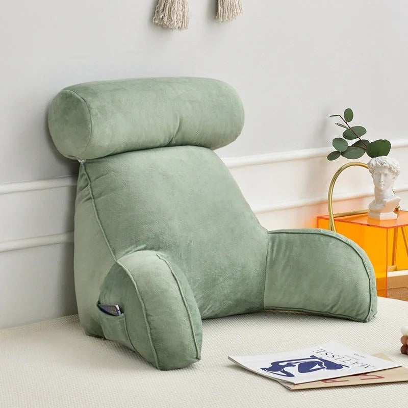 Backrest Pillow With Arms &amp; Adjustable Headrest