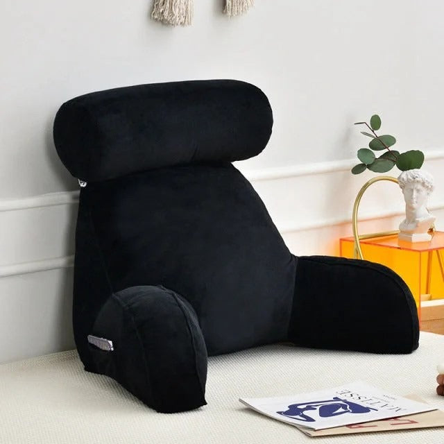 Backrest Pillow With Arms &amp; Adjustable Headrest