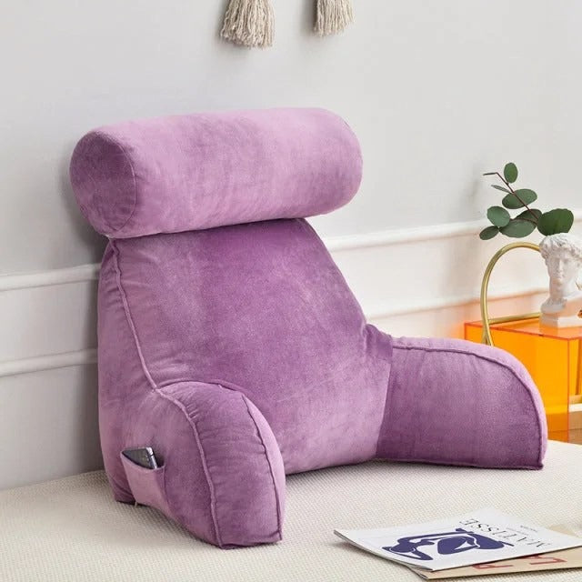 Backrest Pillow With Arms &amp; Adjustable Headrest