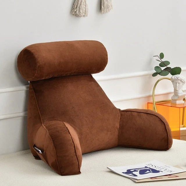 Backrest Pillow With Arms &amp; Adjustable Headrest