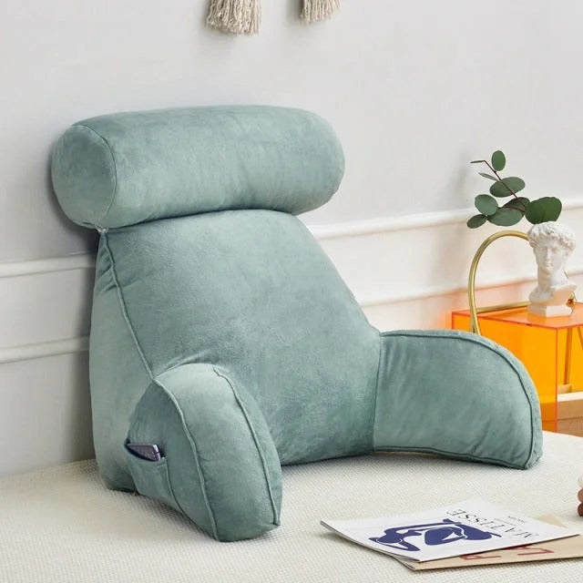 Backrest Pillow With Arms &amp; Adjustable Headrest