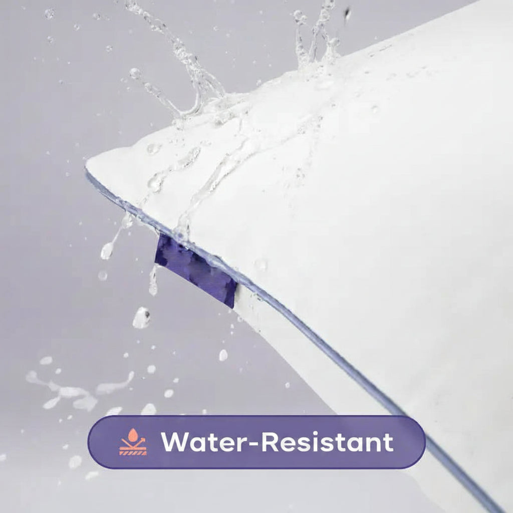 Water-Resistant and Stain Resistant Pillow, Soft Down Alternative Bed Pillow, Machine Washable Breathable Pillow
