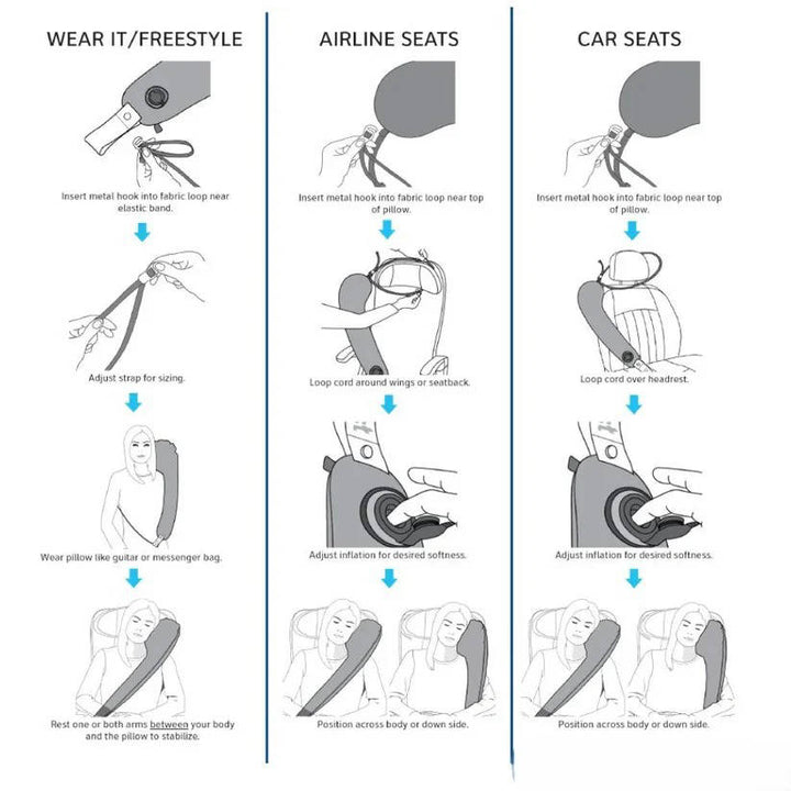 Ergonomic Travel Neck Pillow for Airplane and Car Use