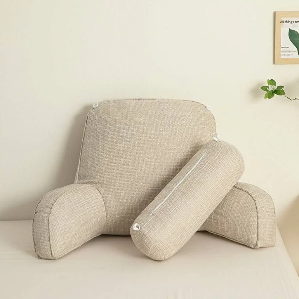 Deluxe Backrest Pillow With Arms &amp; Adjustable Headrest