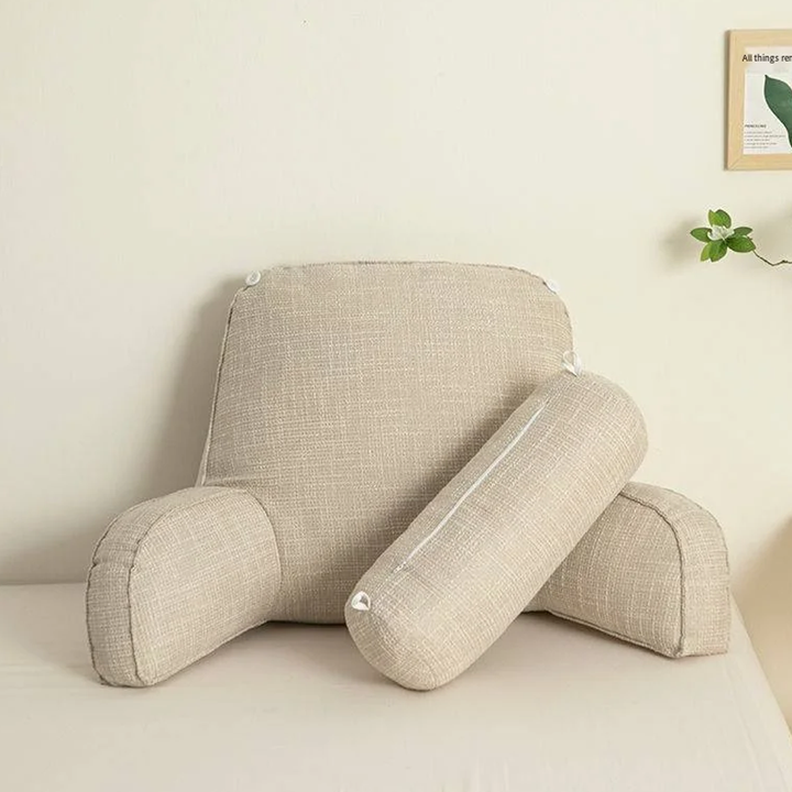 Deluxe Backrest Pillow With Arms &amp; Adjustable Headrest